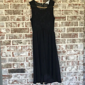 Sans Souci Chico Black Embroidered Hi/Low Dress